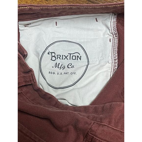 Brixton Mens Jeans Pinecone Brown Rust 34X30 Straight Leg Denim Pants - Picture 8 of 12